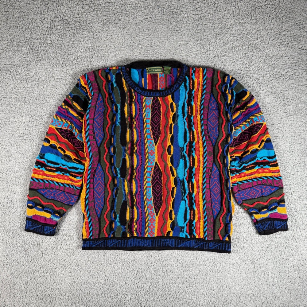 Coogi Style Vintage Croft And Barrow Size XL Knit Sweater Cosby 90s 100% Cotton